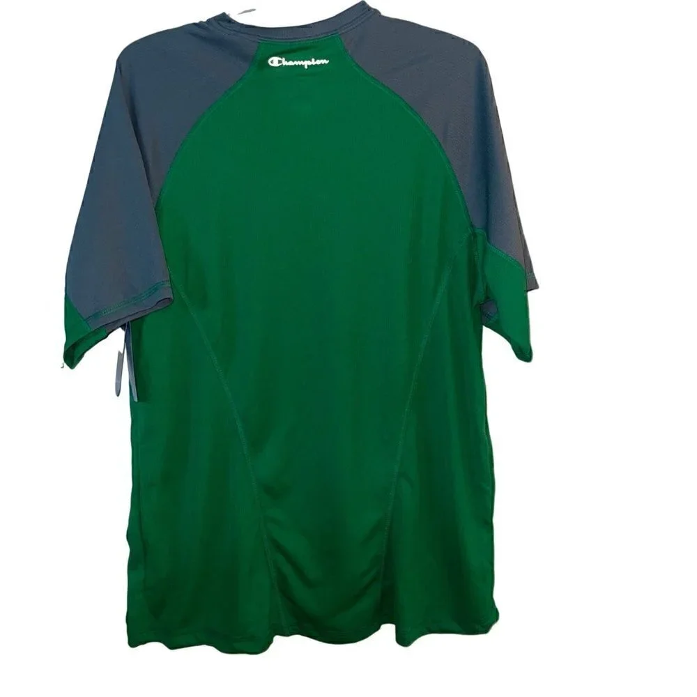 Champion Men's Green & Grey Powertrain Performance Short Sleeve T-shirt - M New - Picture 2 of 8